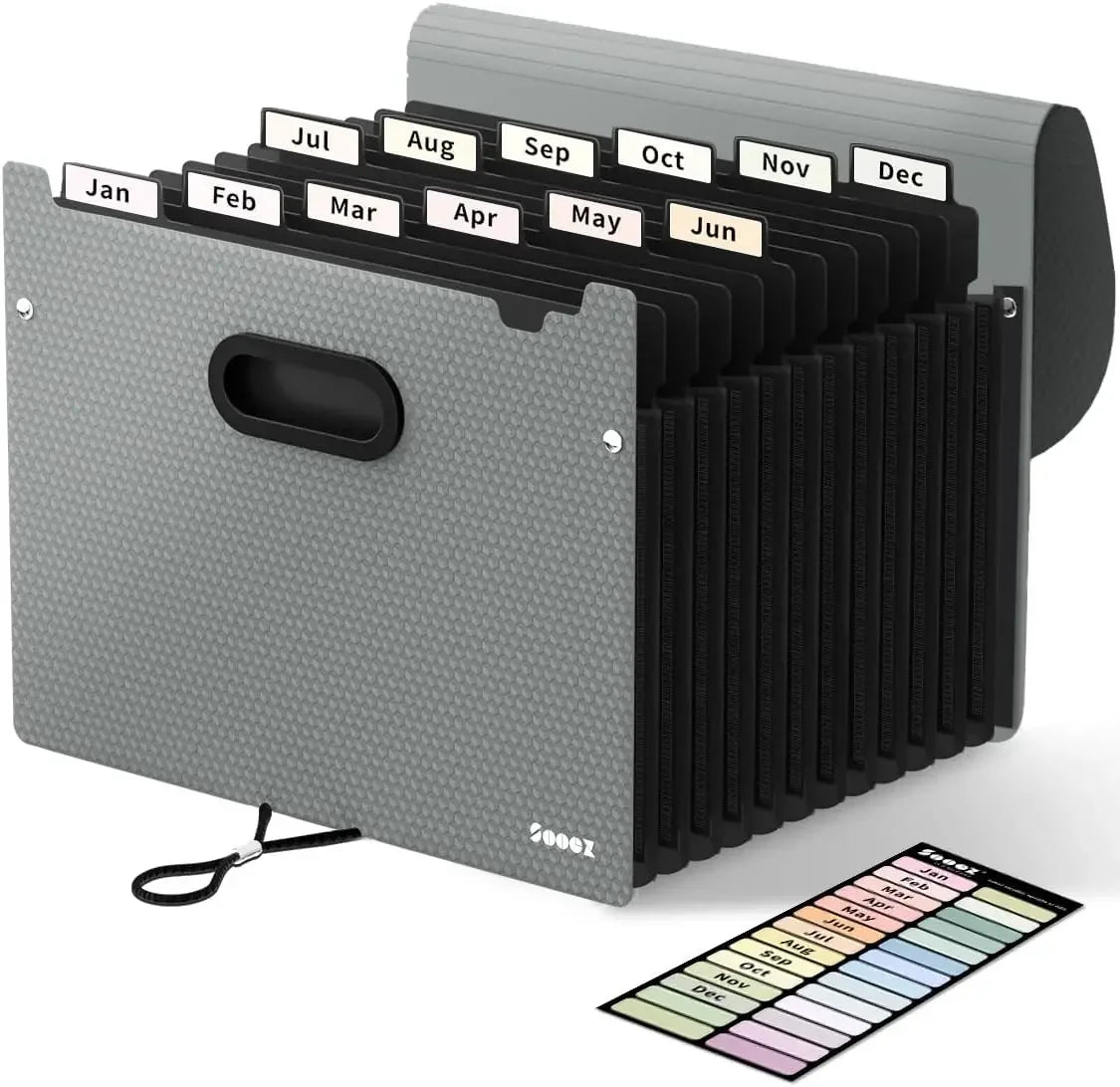 12-Pocket Expandable File Organizer – Portable Monthly Bill, Tax & Receipt Folder 📂