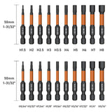 Impact Torx & Hex Bit Set – 3" & 6" T7–T40 Torx + H1.5–H8 Hex with CNC-Machined Tips