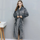 Thick Coral Velvet Bathrobe – Warm Winter Long Robe for Men & Women | Soft Couple Pajama Robe & Shower Wrap