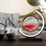 3D Moving Sand Art Picture Lamp – Round LED Sandscape with Stand, 3 Colors, Relaxing Desktop Decor