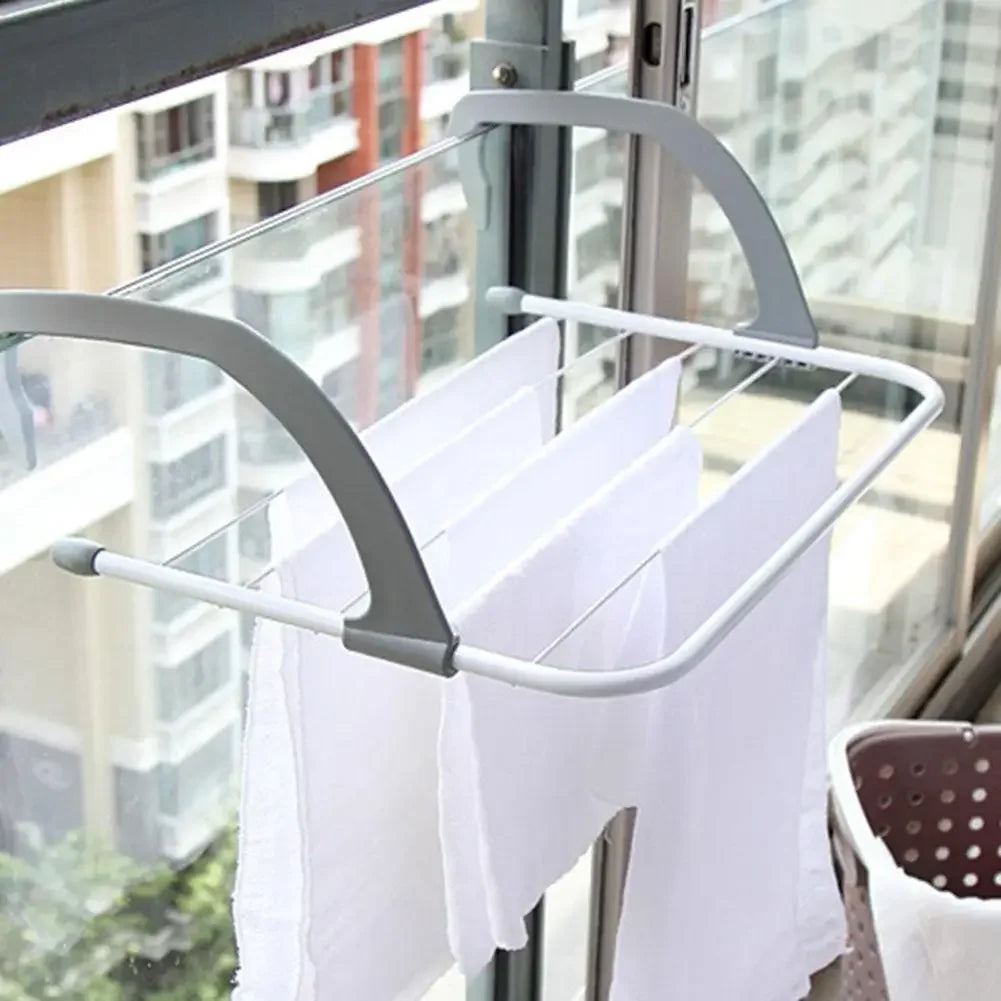 Portable Balcony Clothes Airer – Foldable Extendible Laundry Dryer Rack for Clothes, Nappies & Shoes (Indoor/Outdoor)