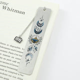 Stainless Steel Moon Crescent Bookmark – Vintage Metal Page Marker with Elegant Pattern