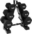 50LB Neoprene Dumbbell Set with Stand – 3 Pairs of Anti-Slip Hand Weights for Home Gym (Black)