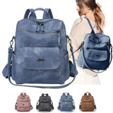 Women’s PU Leather Backpack Purse – Fashion Handbag Shoulder Bag for Daily Wear, Travel & Casual Outfits (Blue)