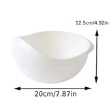 Multifunctional Large Plastic Rice Wash Basket & Strainer – Kitchen Sink Colander for Fruits, Vegetables & Outdoor BBQ