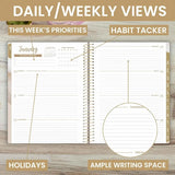 2025 Weekly & Monthly Planner – 8.5" x 11" Dated Agenda Organizer with Tabs & Stickers 📅✨