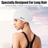 Elastic Silicone Swimming Cap – Waterproof Swim Hat for Men & Women, Protects Ears & Long Hair