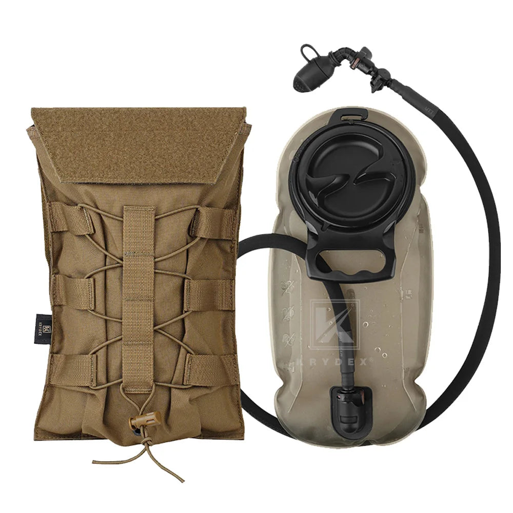 KRYDEX 500D Tactical Hydration Carrier – MOLLE 50oz Water Bladder Pouch | 1.5L Outdoor Hiking Hydration Pack