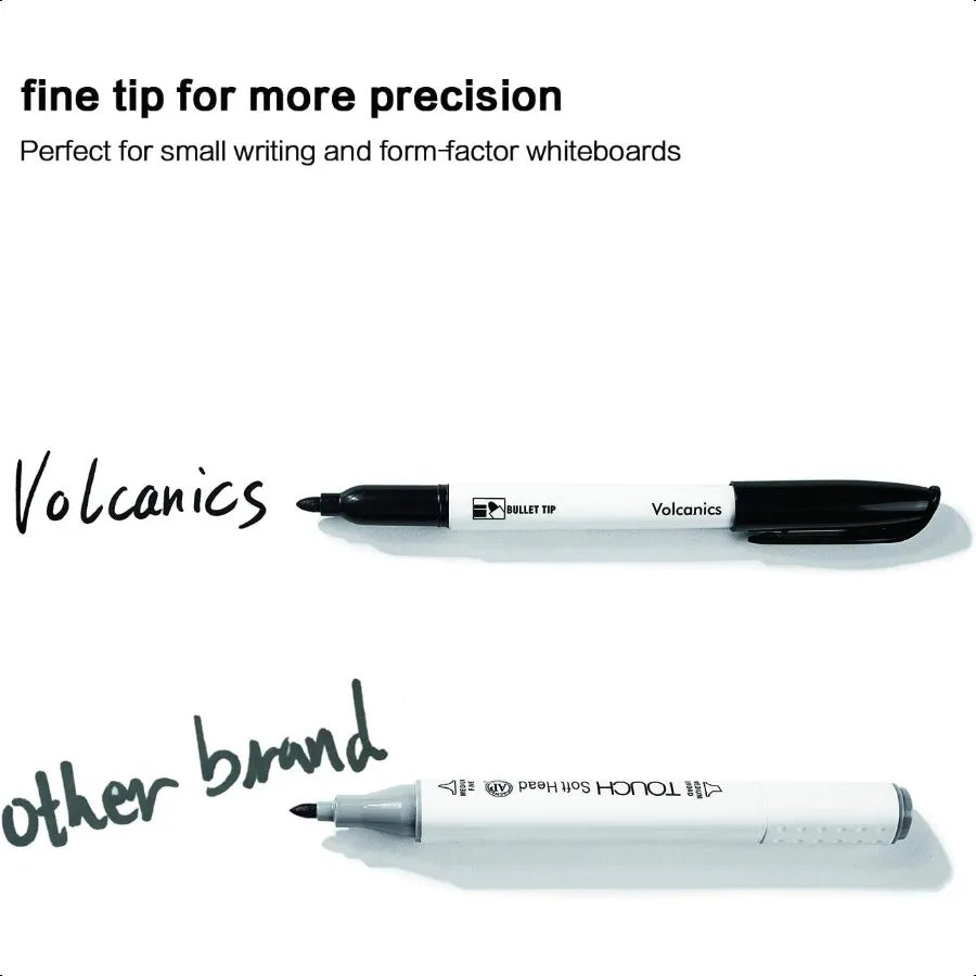 Black Dry Erase Markers Low Odor Fine Whiteboard Markers Thin Box of 12