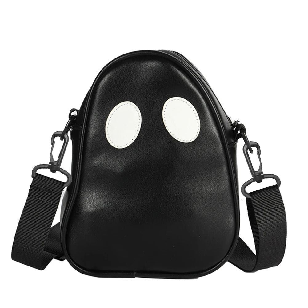 Ghost Funny Leather Shoulder Bag 👻 – Cute Devil Design Unisex Crossbody & Handbag for Travel & Daily Use