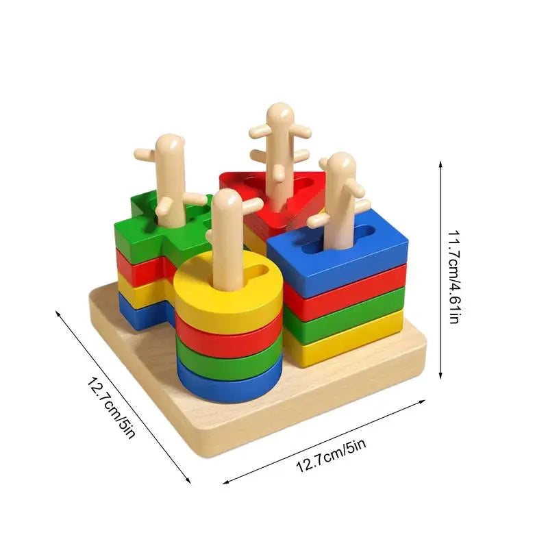 Shape Sorter Educational Toy – Color & Shape Recognition Blocks, Early Learning Montessori Playset for Kids Ages 3–6