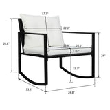 “3-Piece Outdoor Wicker Rocking Chair Set with Cushions & Side Table – Rattan Patio Furniture for Porch & Garden”
