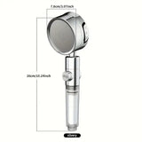 3-Level Adjustable Wall-Mounted Shower Head with Filter – Rain Style 45 cm Painted Surface Bathroom Fixture