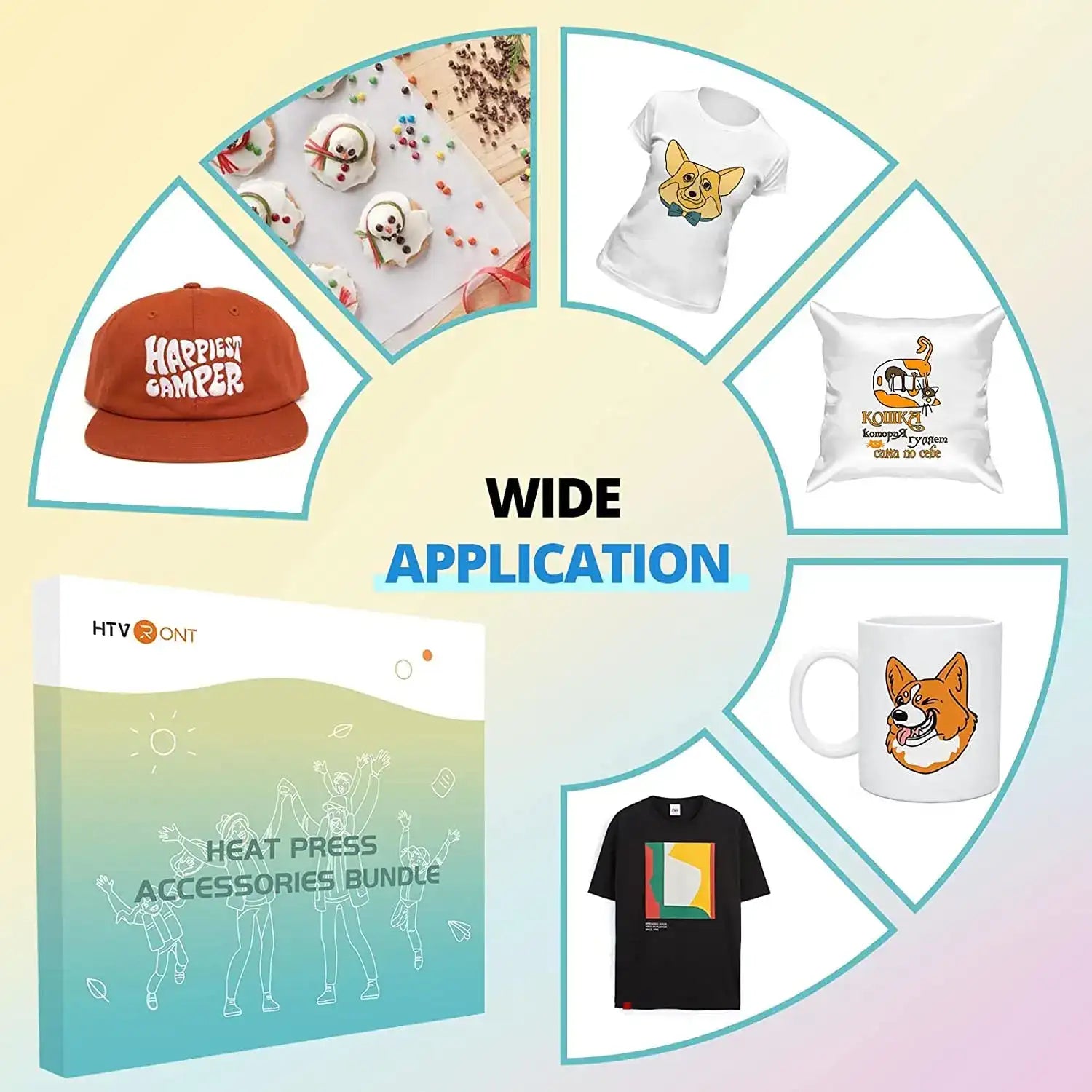 HTVRONT Heat Press Accessories Kit (52pcs) – Sublimation & T-Shirt Printing Starter Set for Cricut, HTV & DIY Clothing