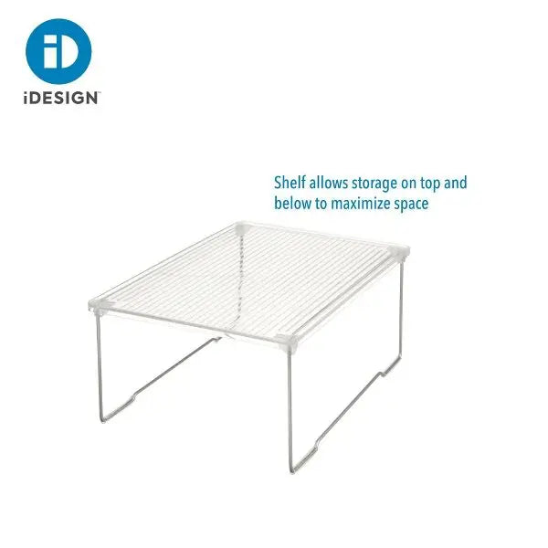 rPET Clear Stacking Shelf – Under Sink & Bathroom Organizer Rack for Countertop Storage