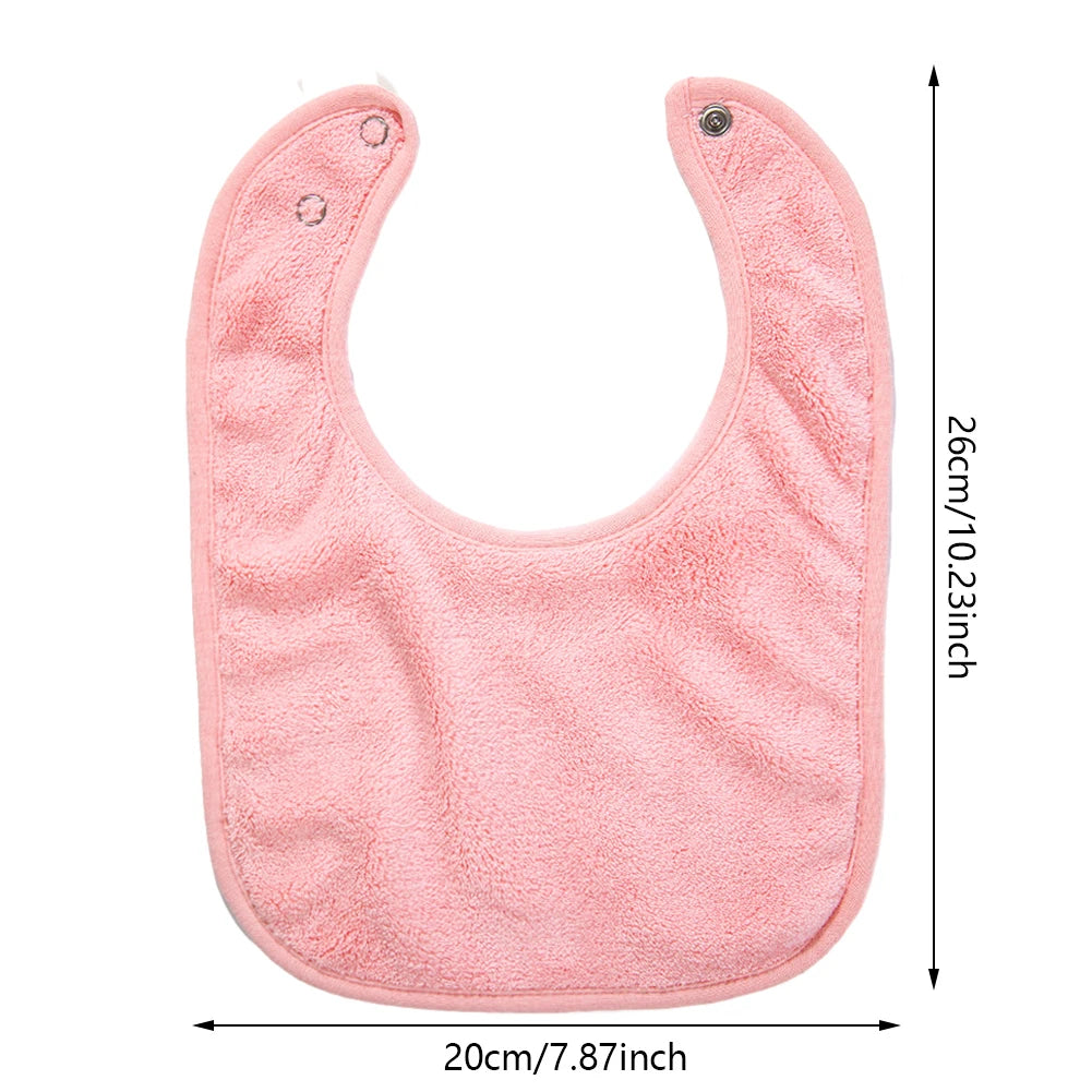 Solid Terry Towel Baby Bibs – Soft Cotton Adjustable Feeding & Burp Bandanas | Korean Style Pocket Bibs for Boys & Girls