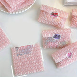 Pink Heart-Shaped Protective Bubble Pouches – 3.9″×4.1″ Cushioning Bags for Shipping, Moving & Storing Fragile Items