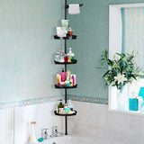 4-Layer Telescopic Corner Storage Rack – Adjustable Height Bathroom Shower Organizer