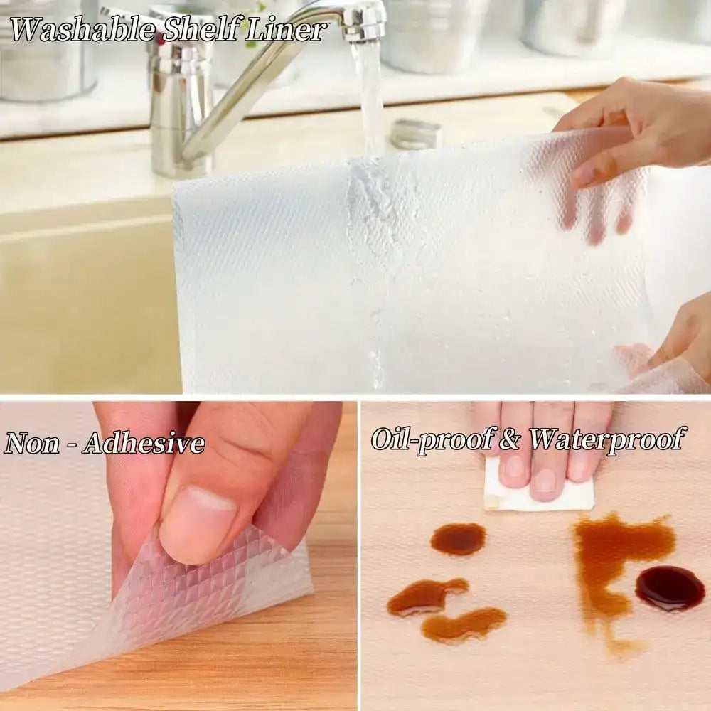 Waterproof Non-Slip Shelf Liner Roll 300 cm – Daisy Design Cabinet & Drawer Mat for Kitchen