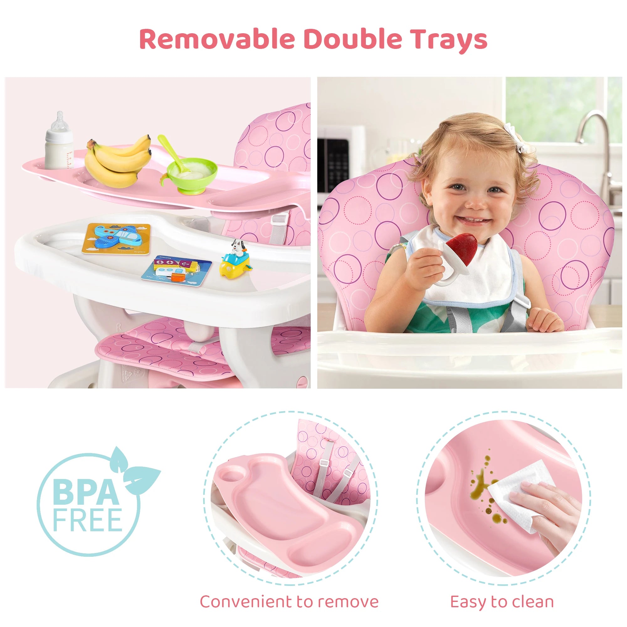 Convertible High Chair for Babies & Toddlers (Approx. 6 months-3 years)