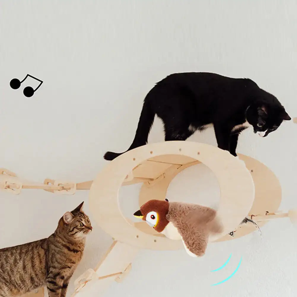 Interactive Sparrow Cat Toy with Flapping Wings & Catnip – Motion Sensor Bird-Style Plaything for Cats