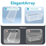12-Piece Crystal Clear Drawer Organizer Set – Multi-Size Storage Trays for Vanity, Kitchen & Office