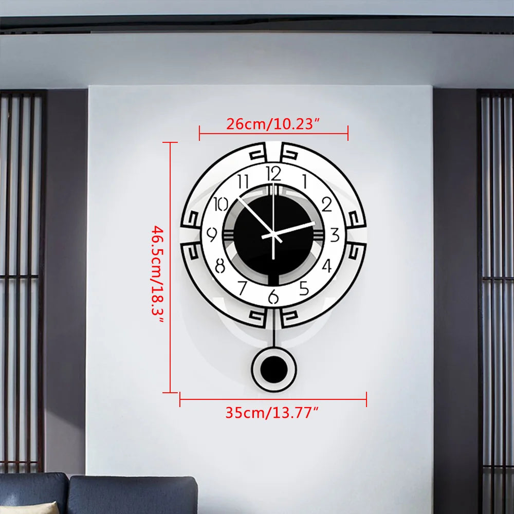 Modern European Style Swing Wall Clock – Silent Vintage Quartz Pendulum for Living Room & Home Décor