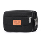 Men’s Outdoor Sports Waist Bag – Multi-Pocket Canvas Coin Pouch & Zipper Change Purse