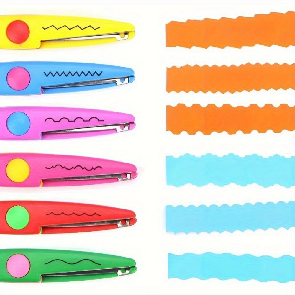 6-Piece Decorative Scissors Set – 5″ Safe Craft Scissors for Scrapbooking & DIY Projects