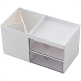 White Mini Desk Organizer – Compact Multi‑Slot Desktop Storage