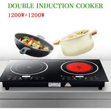 Portable Electric Induction Cooker 2200W Dual Induction Cooktop Double Burner