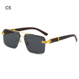 2024 Vintage Rimless Sunglasses – Oversized Square Gradient Shades with Double Bridge & UV400 Protection (Unisex)