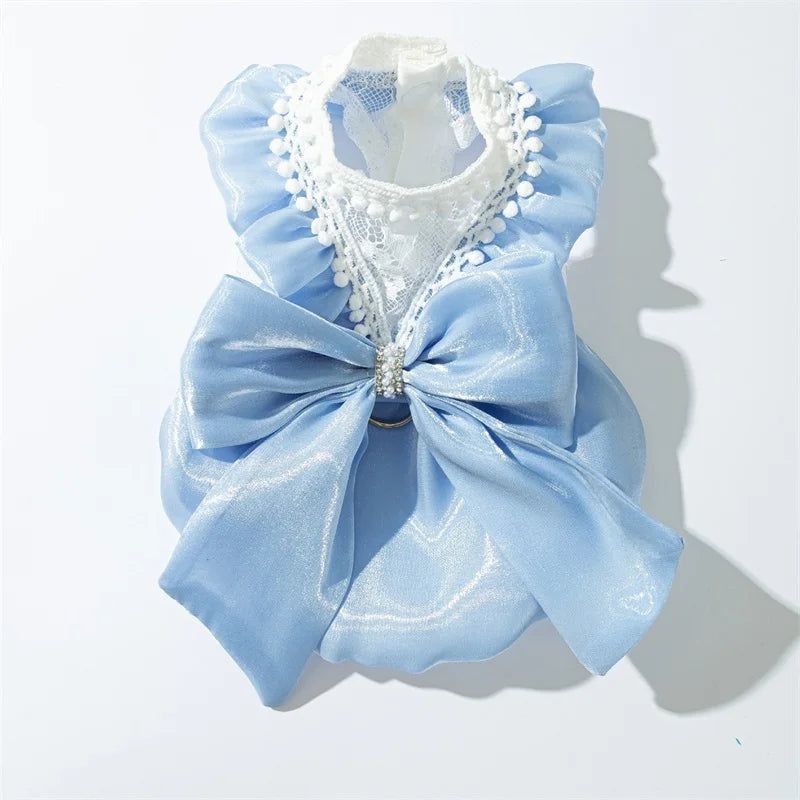 Adorable Small Dog Tutu Dress – Bowknot Lace Princess Outfit for Puppies & Cats