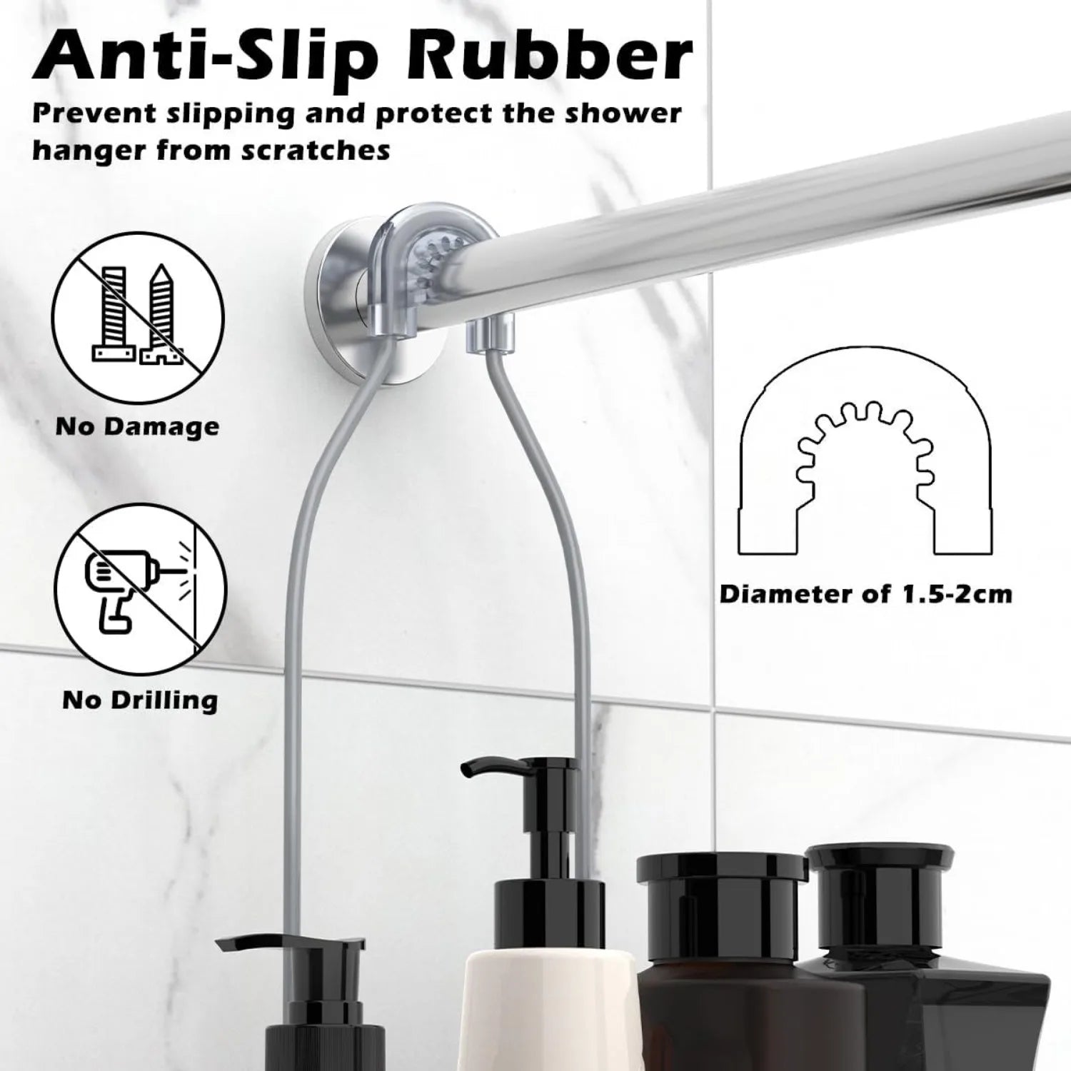 3-Tier Wall-Mounted Shower Caddy – Rust-Resistant Stainless Steel Organizer with Soap Tray & Hooks