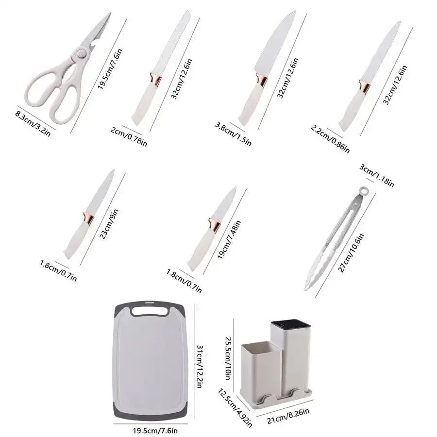 “19-Piece Food-Grade Silicone Kitchenware Set – Cooking Spoons, Cutting Board & Chef Knives”