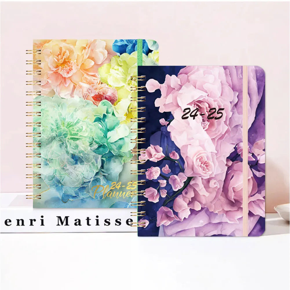 2025 A5 Diary Planner – Spiral-Bound Weekly & Monthly Organizer with Tabs for Office & School 📘