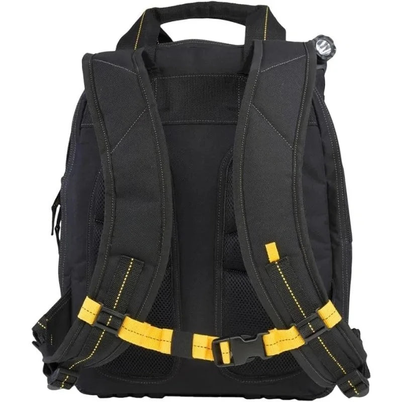 33-Pocket Lighted Tool Backpack – USB Charging Professional Tool Bag | Heavy-Duty Contractor & Technician Pack