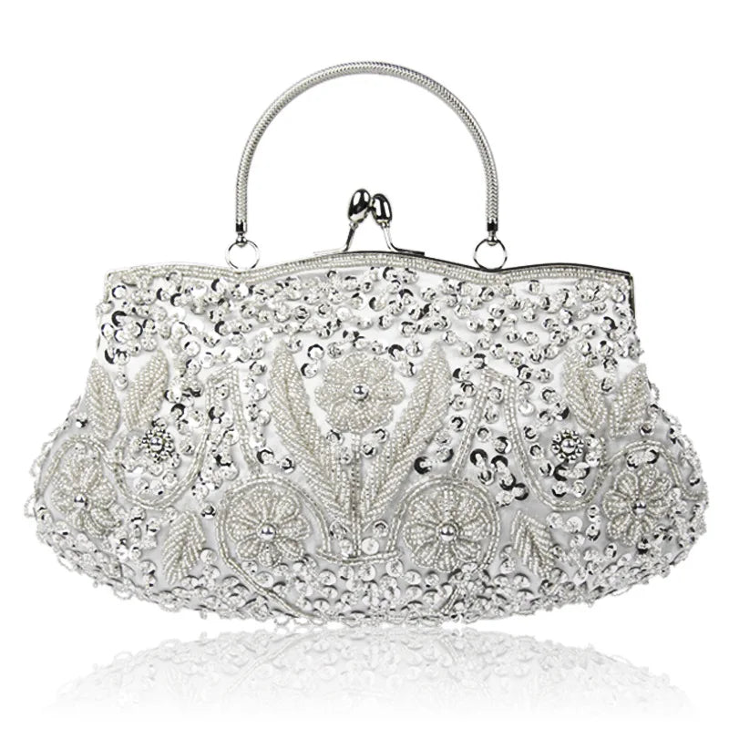 Women’s Beaded Evening Party Clutch – Exquisite Embroidered Mini Tote Wallet Handbag for Weddings & Special Occasions