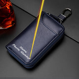 Personalized Leather Keychain Holder – Custom Name & Phone Number Car Key Case and Multifunction Pouch