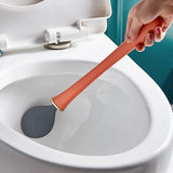 Self-Adhesive Silicone Toilet Brush & Holder Set – Flexible Long-Handle Dry-Quick Design