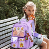 Capybara Kawaii Backpack – Adjustable Strap Multi-Pocket Oxford Cloth Rucksack