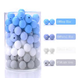100-Piece 12 mm Silicone Beads Set for Baby Teething & Pacifier Chain – BPA-Free Chewable DIY Accessory