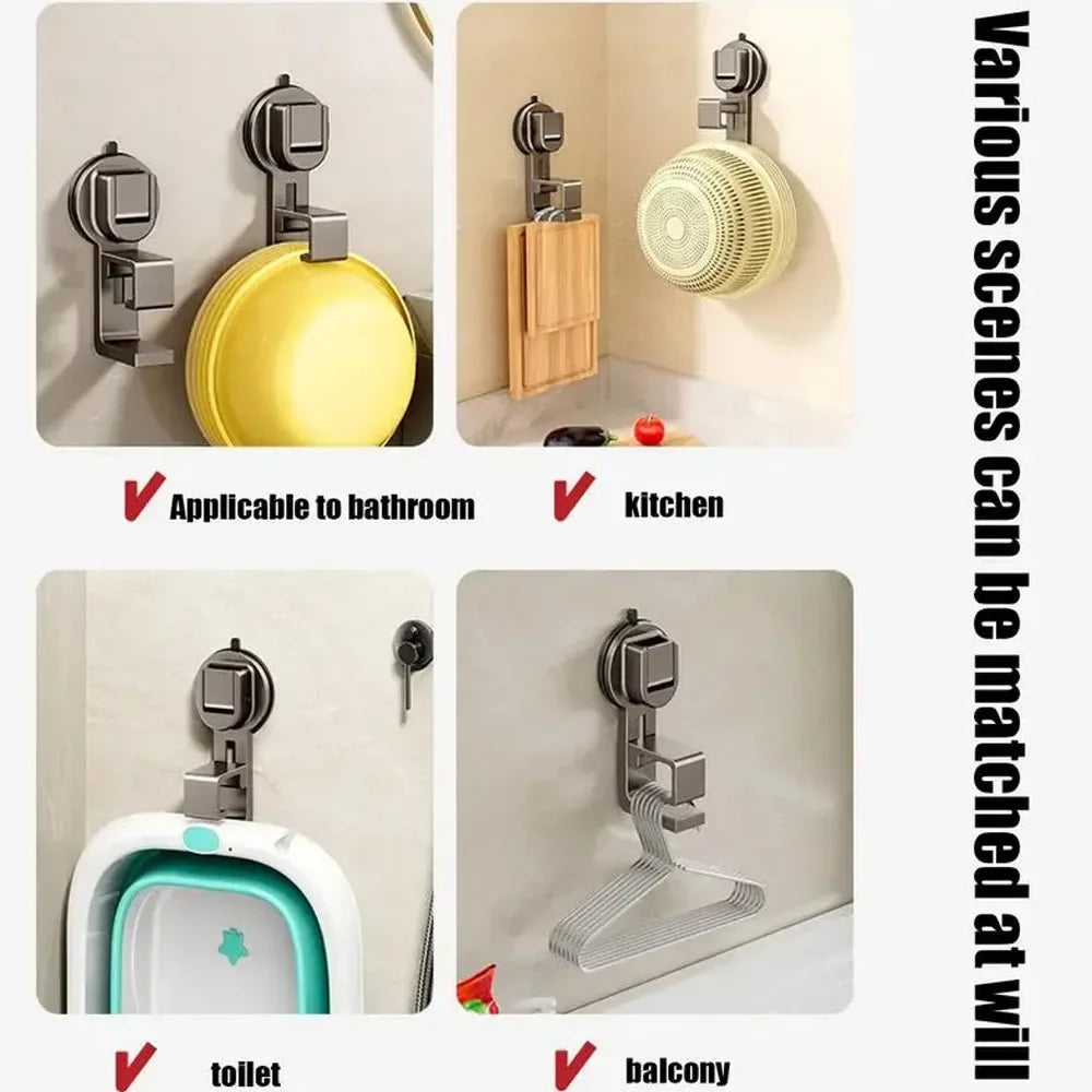 Water-Proof Suction Cup Hooks – No Drill, Reusable Wall Mount for Kitchen & Bathroom