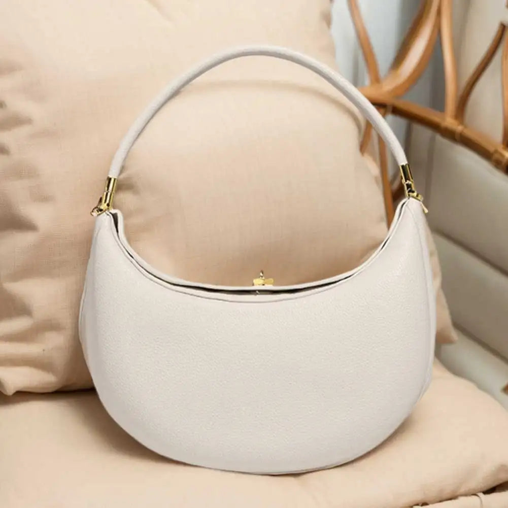 Trendy Half-Moon Shoulder Bag with Hasp Closure – Soft Designer Underarm & Casual Clutch Purse (113 chars)