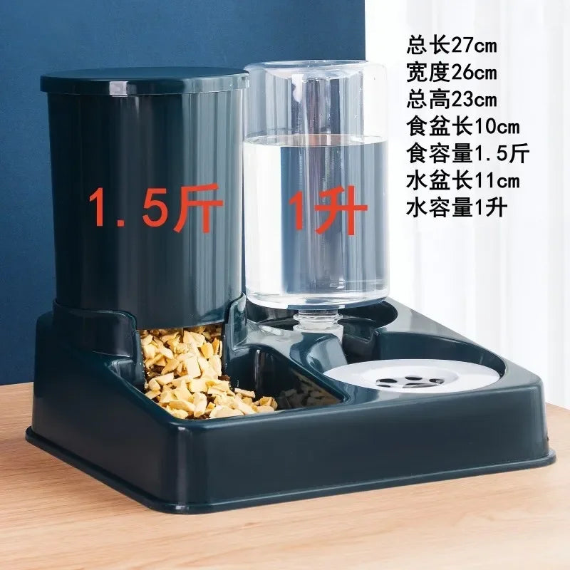 Automatic Cat Feeder & Water Dispenser Set – 2-in-1 Tilted Pet Food Bowl & Gravity Waterer 🐱💧✨
