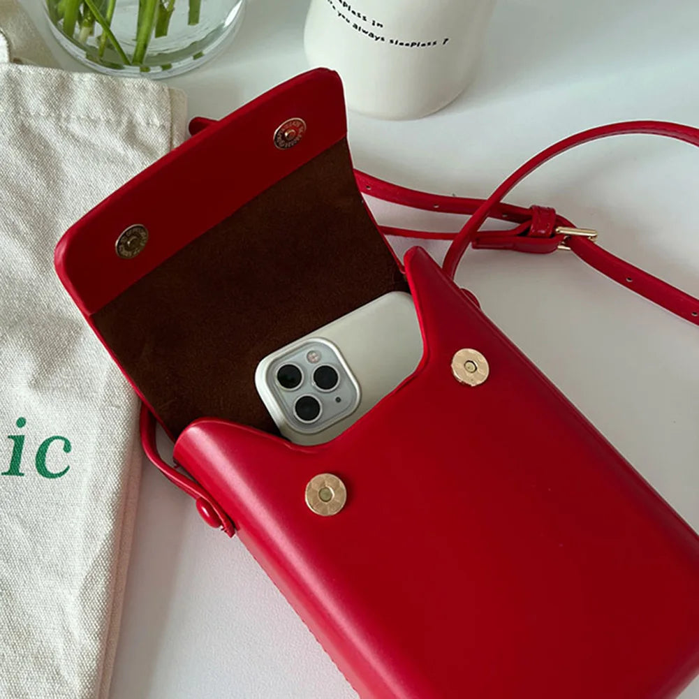 Minimalist Women’s Crossbody Bag – Retro PU Leather Shoulder Bag with Adjustable Strap