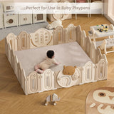 Khaki Water-Repellent Baby Play Mat – Soft Velvet Non-Slip Floor Rug for Crawling & Activities