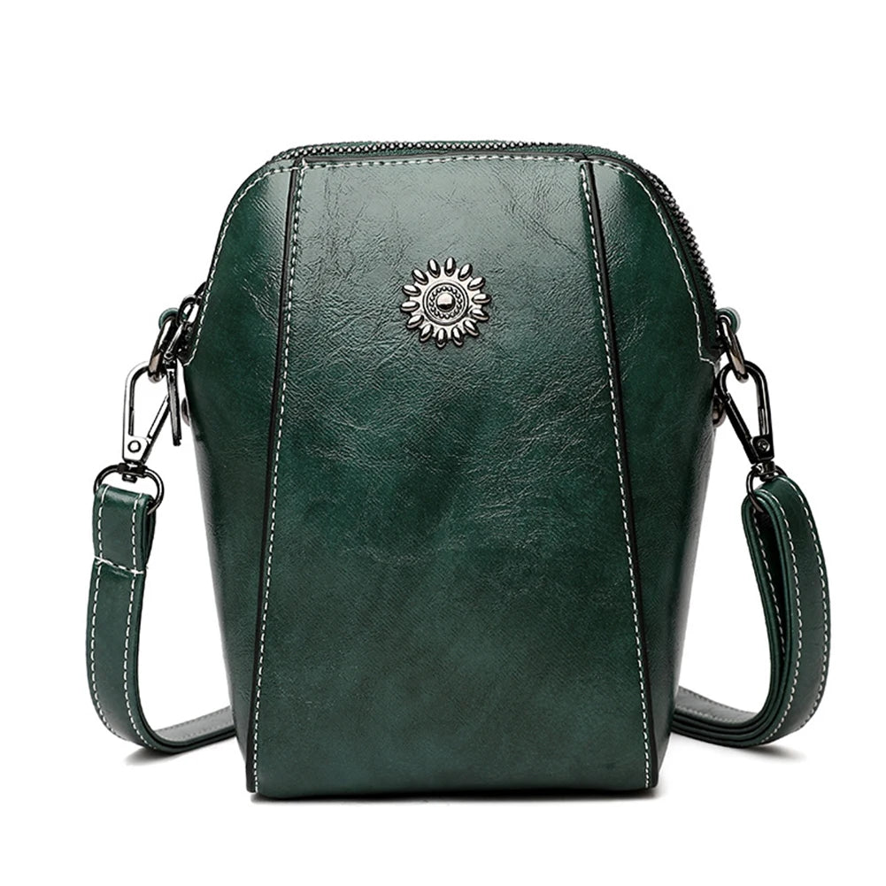 Women’s Retro PU Crossbody Bag — Waterproof Scratch-Resistant Phone Wallet Messenger Purse