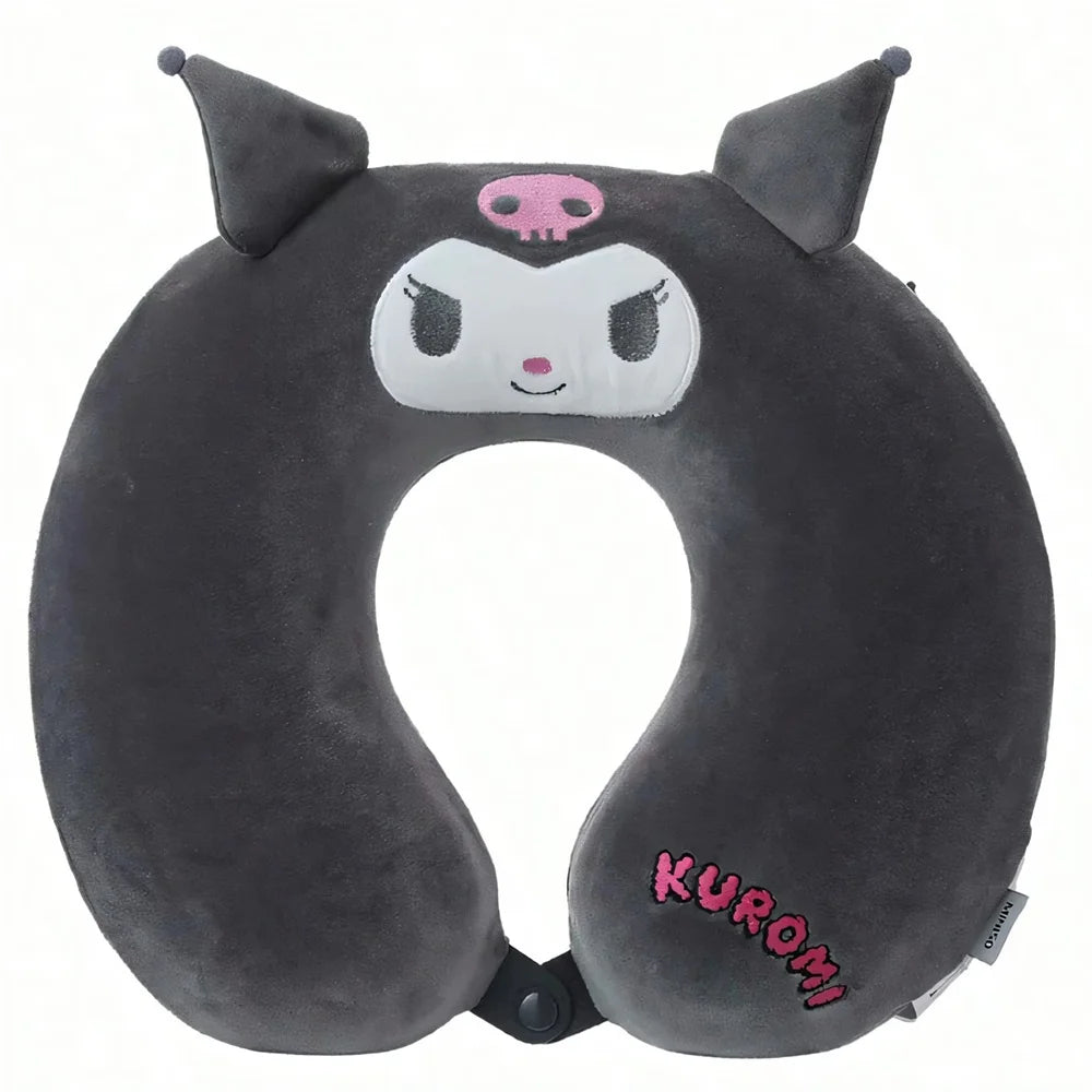 “ Miniso Sanrio U-shaped neck pillow – Kuromi & Cinnamoroll travel cushion for teens & adults, nap & sleep support ”