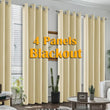4PCS Blackout Curtains – Thermal Insulated Noise Reduction Grommet Panels for Bedroom & Living Room